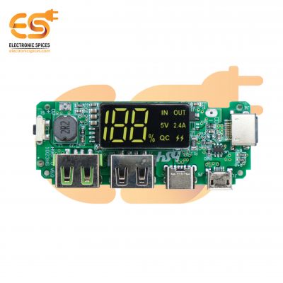 5V 2.4A Dual USB Micro/Type-C Power Bank Module with LED Display ( 6.5 x 2.5 )cm