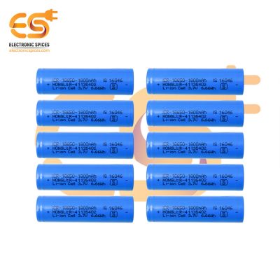 1500mAh 3.7V 18650 Li-ion Lithium Rechargeable Cell Battery pack of 10pcs