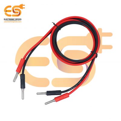 4mm 6A Red color male to male plug banana connectors cable pack of one pair