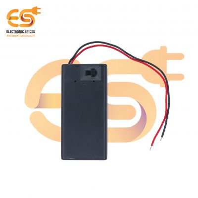 9v Battery Holder Box Case Hard Plastic with Wire Lead On Off Switch Cover pack of 1 (65mm x 30)
