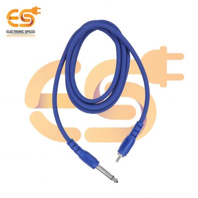 Blue P38-RCA Audio Video Cable 1.5 m Mono Male Jack 6.3mm with Mono Plug to Composite Audio Male Cable