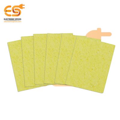 Pack of 20 Tip Solder Welding Cleaning Sponge Pad Yellow 71X57X3(mm)
