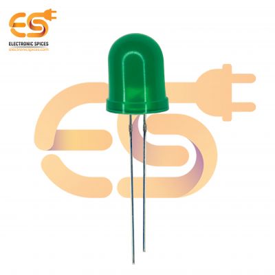 10mm Basic Green Led round shape pack of 10 (Green to Green)