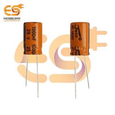 1000uf / 25V Aluminium Electrolytic Capacitors (10 X 17)mm pack of 5 pcs