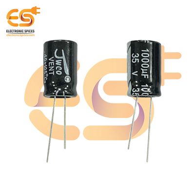 1000uf / 35V Aluminum Electrolytic Capacitor (13 X 21mm) Pack of 5