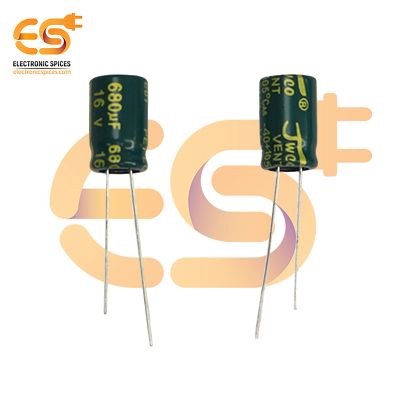 680uf / 16V Aluminum Electrolytic Capacitors (8 X 12mm) Pack of 5