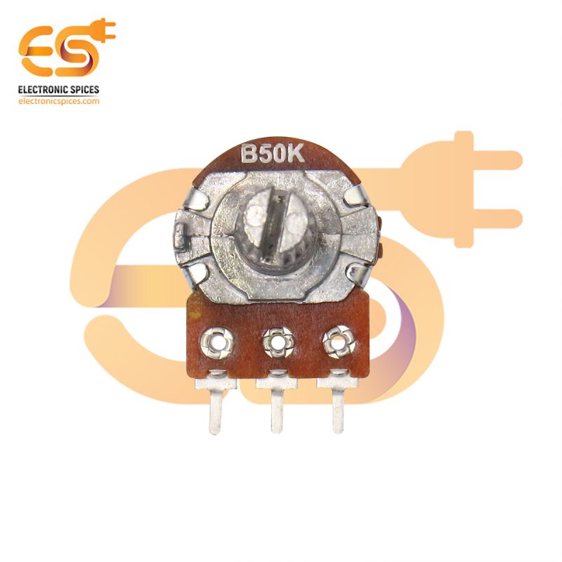 50K Rotary potentiometer round shaft handle 3 pin pack of 5pcs