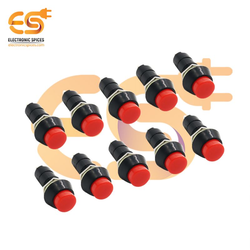 Momentary push to On button red color horn switches pack of 10pcs