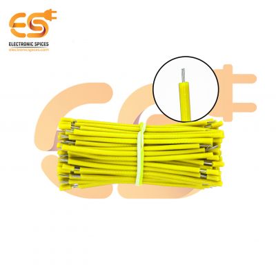 7/36 Copper Electrical Wire 28 AWG Yellow Colour 5cm pack of 100pcs