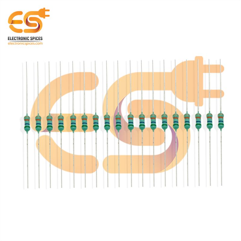 Electronic Spices 50Pcs 56k Ohm (Ω) 1/4 (0.25 watt) ±5% Tolerance 56k MR Ω ohm MF Through Hole Resistors Axial Lead