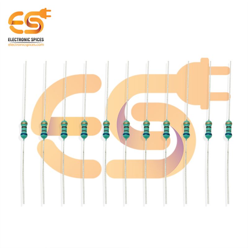 Electronic Spices 50Pcs 680 Ohm (Ω) 1/4 (0.25 watt) ±5% Tolerance 680 MR Ω ohm MF Through Hole Resistors Axial Lead