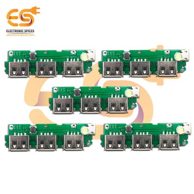 3 USB 5V 1A Mobile power bank charger controllers modules pack of 50pcs