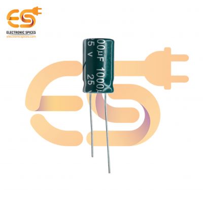 1000 uf 25V Polarized electrolytic capacitor pack of 10pcs