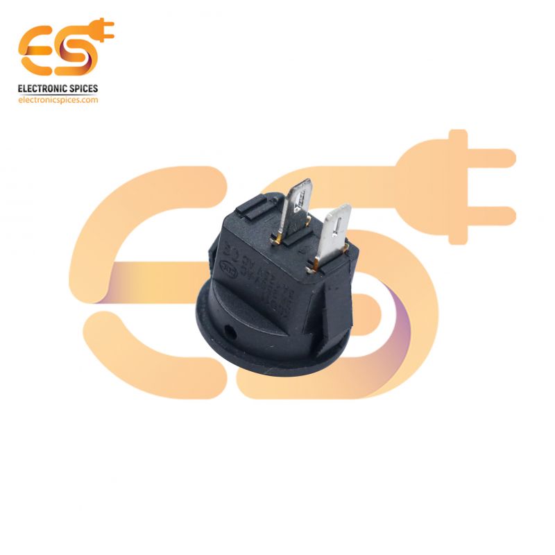 KCD11 6A 250V AC Round black colour 2 pins SPST small plastic rocker switches pack of 5pcs