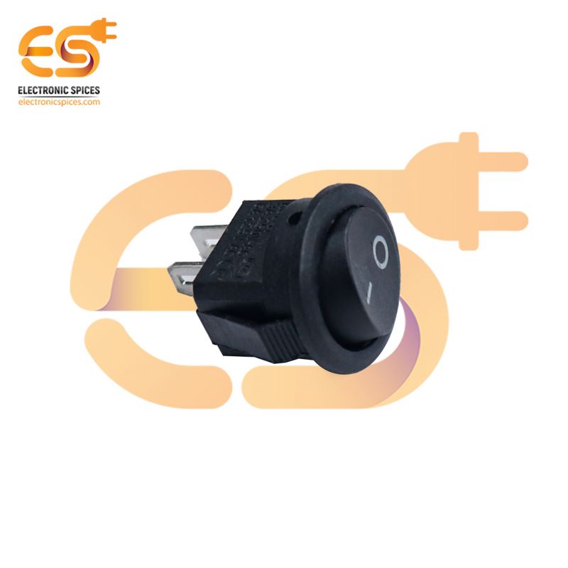 KCD11 6A 250V AC Round black colour 2 pins SPST small plastic rocker switches pack of 100pcs