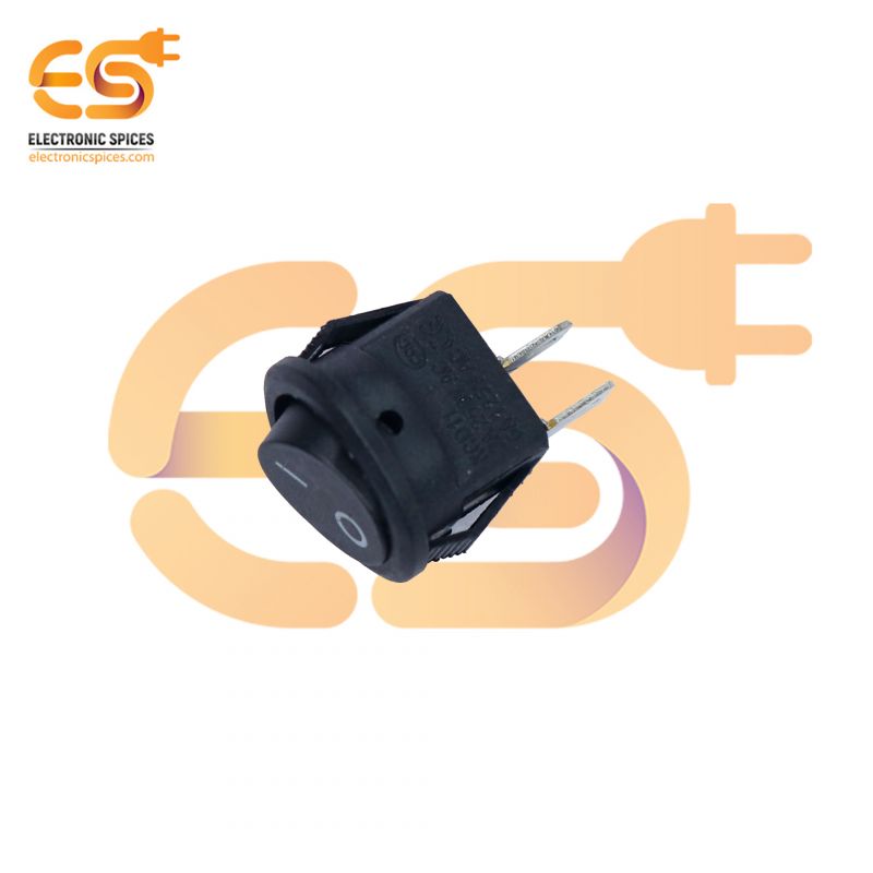 KCD11 6A 250V AC Round black colour 2 pins SPST small plastic rocker switches pack of 100pcs