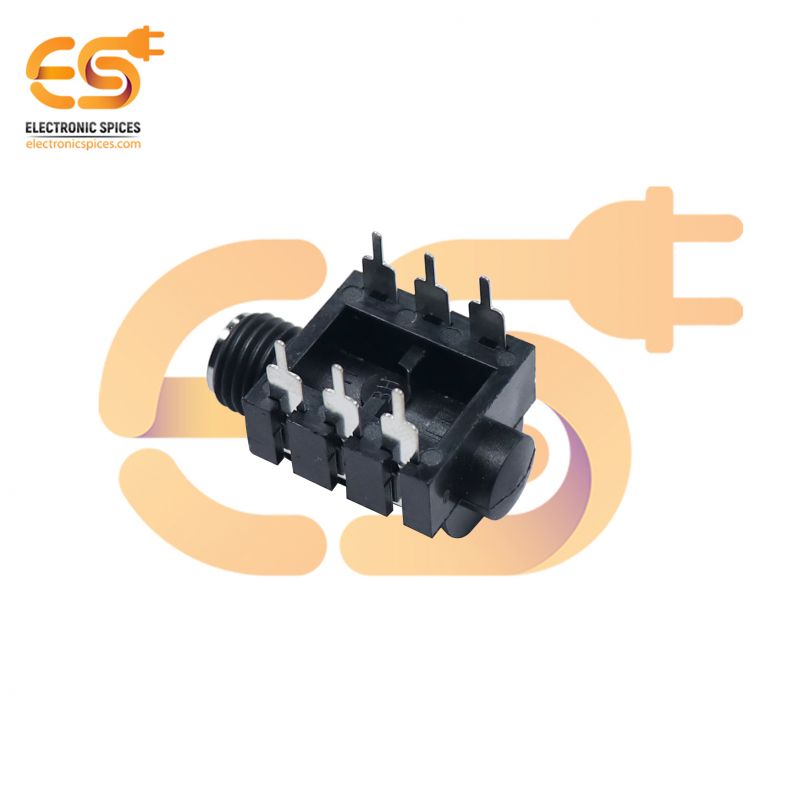 6 pin 3.35mm female jack PCB Panel mount DC power connector pack of 5pcs