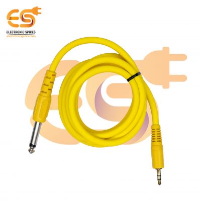 6.35mm to 2.5mm Male jack Mono to Mono audio cable for Mixer, Microphone, Electric Guitar yellow colour (1.35m)Approx