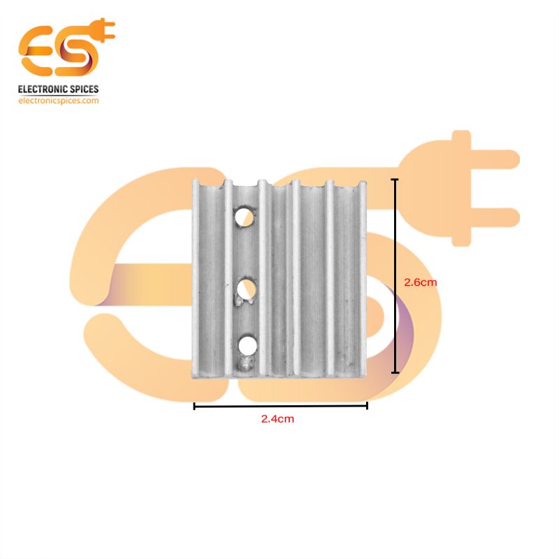 2.5cm x 2.3cm Aluminium heatsink for power transistor or CPU or IC pack of 5pcs