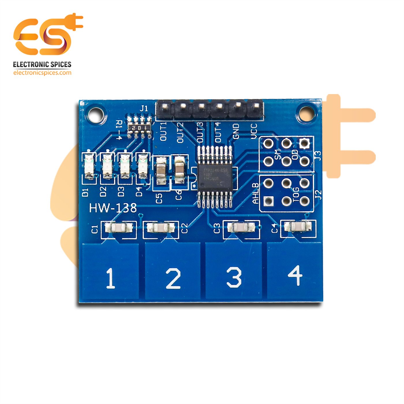 Buy TTP224 – 4 channel Digital capacitive touch sensor module