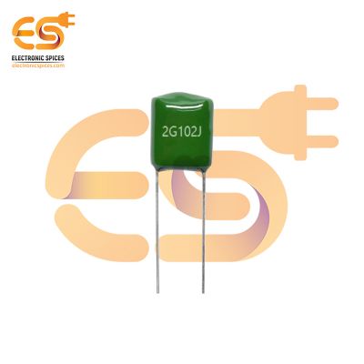 0.0010μF 2G102J 400V CH11 Polyester Film Capacitor Pack of 5pcs