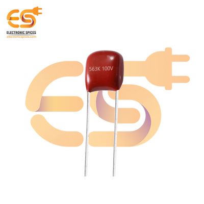 0.056μF 563K 100V CL21X Metallized Polyester Film Capacitor Pack of 5pcs