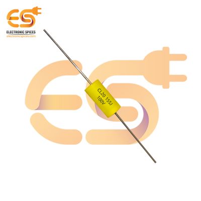 1.5μF 155J 100V CL20 Axial-Type Metallized Polyester Film Capacitors Pack of 5pcs
