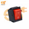KCD4 16A 250V AC red color 4 pin DPDT heavy duty plastic rocker switch pack of 2pcs