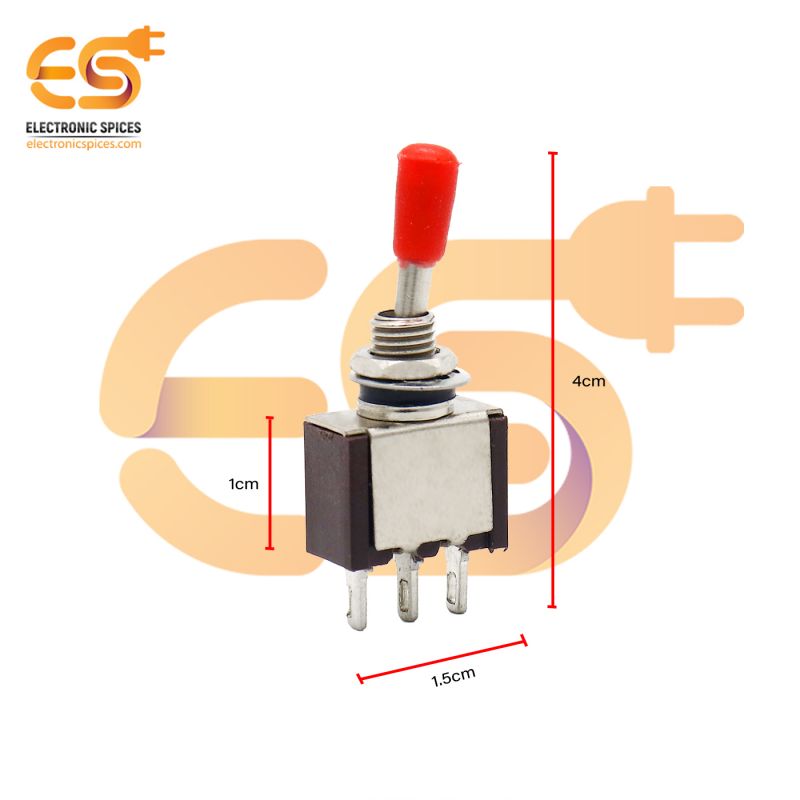 MTS201 6A 125V 3 pin SPDT metal body mini toggle switches pack of 10pcs