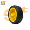 60mm x 25mm Hard plastic build rubber cover yellow color BO motor compatible RC toy car wheel pack of 2pcs