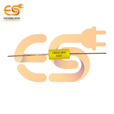 0.68μF 684J 630V CBB20 Axial-Type Metallized Polypropylene Film Capacitor Pack of 5pcs