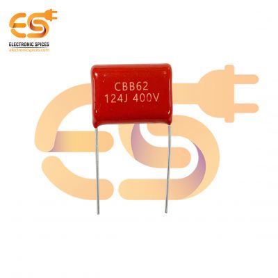 0.12μF 124J 400VAC CBB62 Metallized Polypropylene Film Capacitor Pack of 5pcs