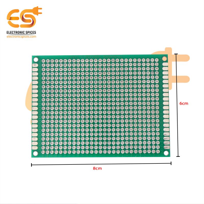 8cm x 6cm Copper clad double side universal printed circuit board or PCB pack of 5pcs