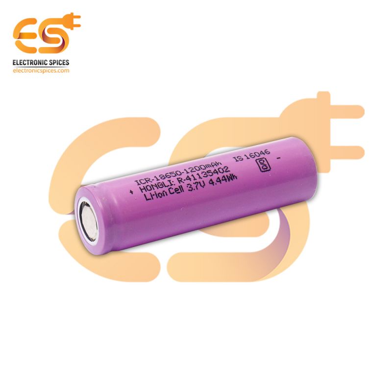 1200mAh 3.7V 18650 Li-ion lithium rechargeable cell battery's pack of 10pcs