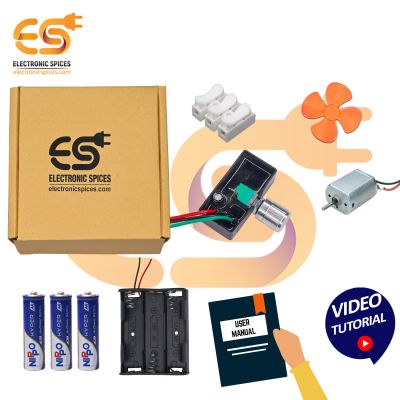 Diy mini Motor speed controller kit ( Battery Holder, Push Connector, Motor, 3Blade Propeller, Cell’s, Motor speed controller) with User Manual and Video Tutorial