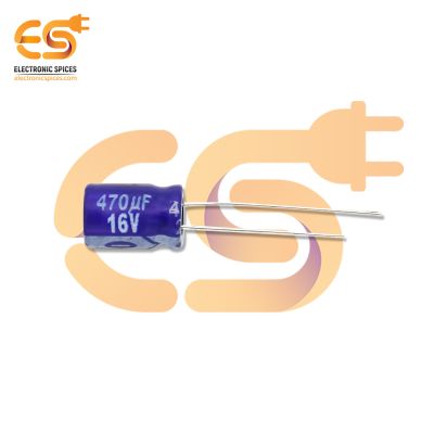 470 uf 16V Polarized electrolytic capacitor Pack of 5pcs