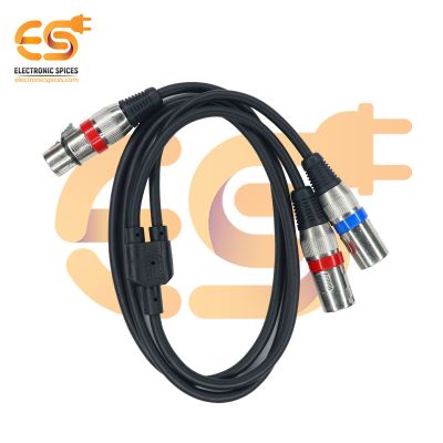 3Pin XLR Female Jack to Dual Male XLR Plug Y Splitter Cable