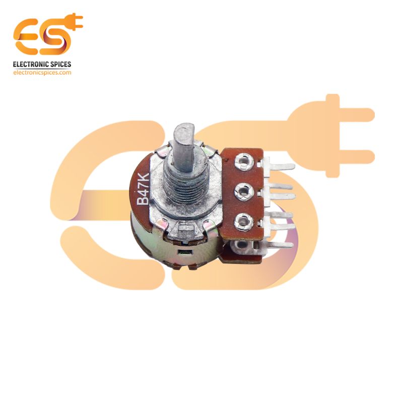 Buy 47K Rotary Potentiometer with DShaped Shaft, 6Pin (Pack of 2) at Electronic Spices