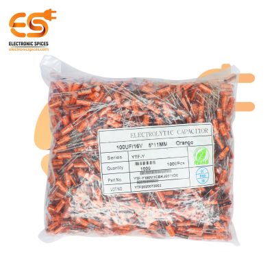 100uf 16V Polarized electrolytic capacitor Pack of 1000pcs