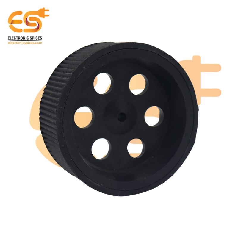 95mm x 40mm Hard plastic build rubber cover black color 6mm rod compatible heavy duty trolley wheel pack of 2pcs