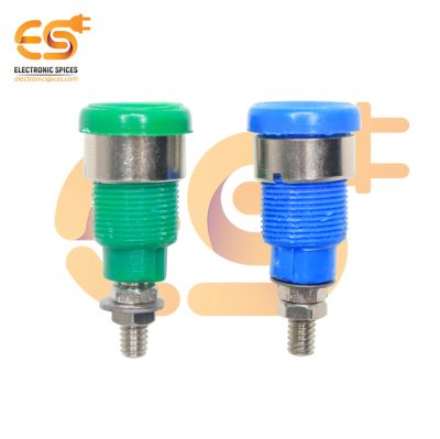 4mm 15A female socket Banana Connector Jack Panel Pair of Blue/green color