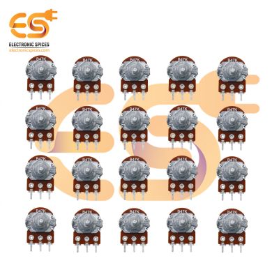 47K Rotary potentiometer D shape shaft handle 3 pins pack of 20pcs