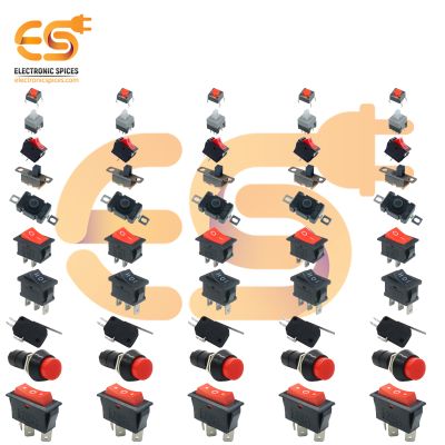 Combo Of Switches Rocker + Push + Lever + Slide 5pcs each