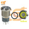 16 mm 12-24V Ring Light Push Button Horn type Metal Switch with Yellow Indicator and Power Icon