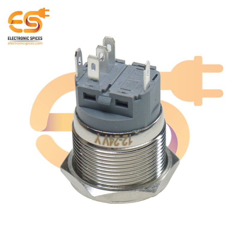 メろ。 Buy 22mm 12-24V Ring Light Latching Push Button Metal Switch with