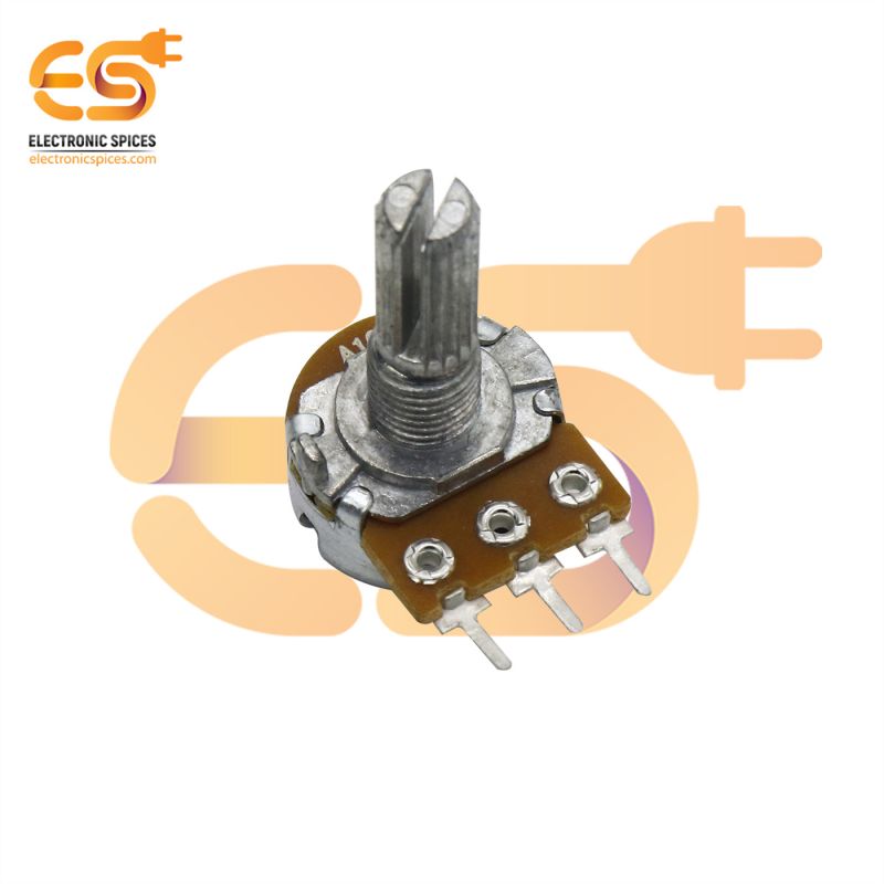 10K Rotary potentiometer 14mm long round shaft handle 3 pin pack of 2pcs