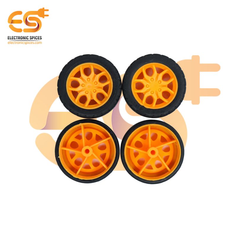 Buy Hard Plastic Build Rubber Cover Orange Color Rc Toys Cars Wheels For DIY