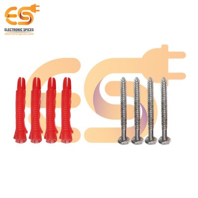 Screw Type Solid Wall Fixing keel, Nails with Hard Plastic Plug, (0.4 inch x 2.5 inch)