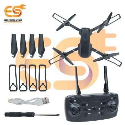 E88 RC Drone with 4K HD Camera WiFi Live Video with Storage Bag and Battery Educational DIY Science Model Kit DIY Stem Kit (Black)