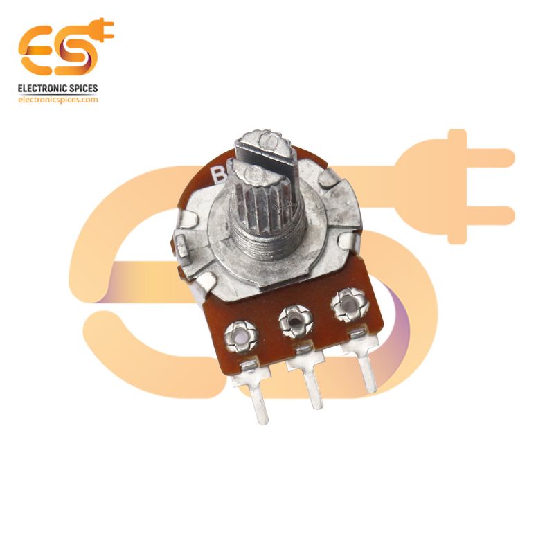 250K Rotary potentiometer 14mm long round shaft handle 3 pin pack of 2pcs